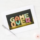 ゲームオーバー可愛いシンプルピクセルアートピクセルアート簡単ド 長方形シール (封筒)