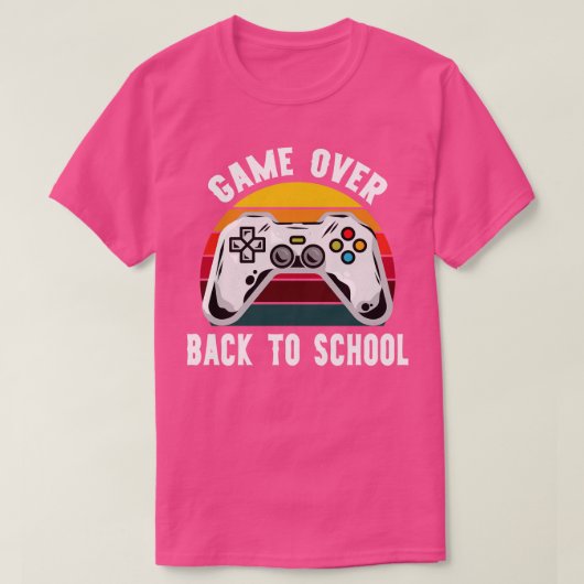 ゲームオーバー新学期おもしろい生徒 Tシャツ (デザイン正面)