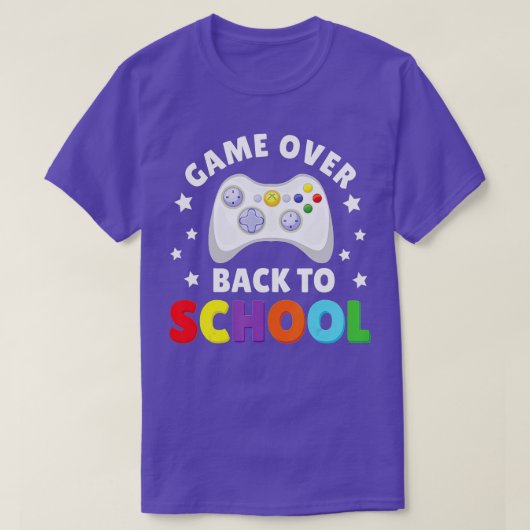 ゲームオーバー新学期コントローラ先生スタッド Tシャツ (デザイン正面)