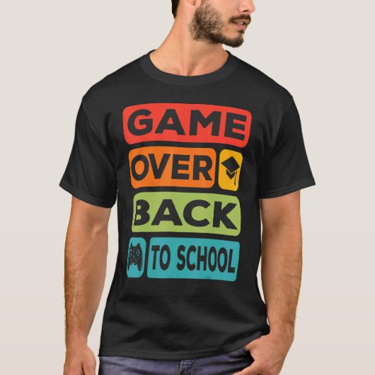 ゲームオーバー新学期サンセット学生ゲームコンター Tシャツ (正面)