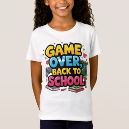 ゲームオーバー新学期Tシャツ | ゲーマーおもしろい Tシャツ
