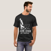 ゲームオーバー独身最後の夜花嫁花婿結婚式 Tシャツ (正面フル)