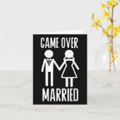ゲームオーバー結婚したザ結婚の新郎新婦たった今結婚しました カード (黄色い花)