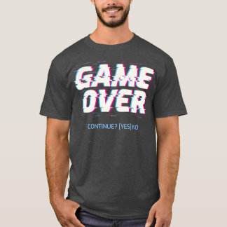 ゲームオーバー続行YesNo Tシャツ