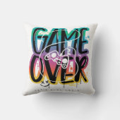 ゲームオーバー落書きジョイスティックゲーマー クッション (裏面)
