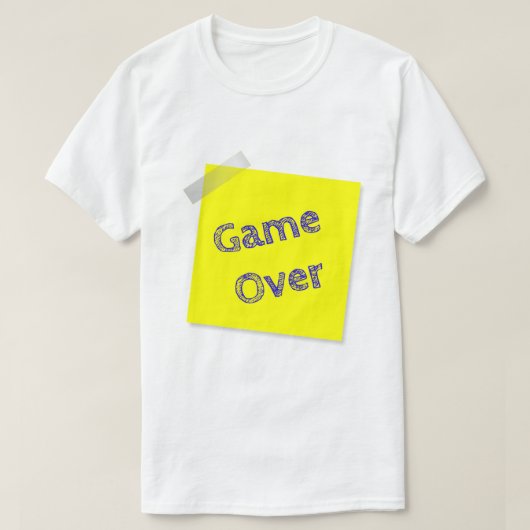 ゲームオーバー面白ゲーマーグラフィック Tシャツ (デザイン正面)