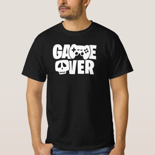 ゲームオーバー面白ゲーマー名言 Tシャツ (正面)