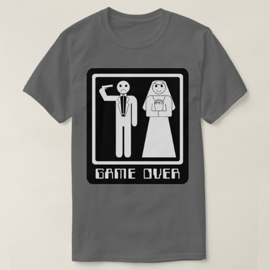 ゲームオーバー2 面白い結婚式 Tシャツ (デザイン正面)