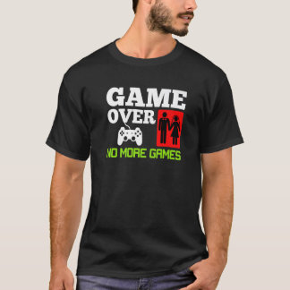 ゲームオーバー いいえ ゲーム 結婚式 バチェラーパーティー プレミアム Tシャツ