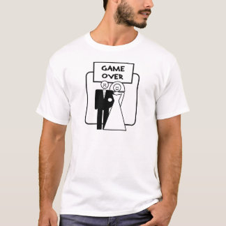 「ゲームオーバー」の結婚 Tシャツ
