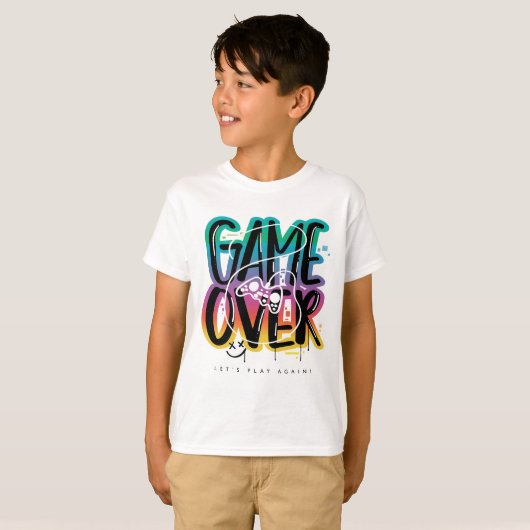 ゲームオーバー グラフィティ ジョイスティック ゲーマー Tシャツ (正面フル)