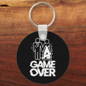 ゲームオーバー グリッチ 花嫁 花婿 面白い結婚式 キーホルダー (正面)