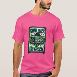 ゲームオーバー、グリーンにしよう ピクセルアート Tシャツ