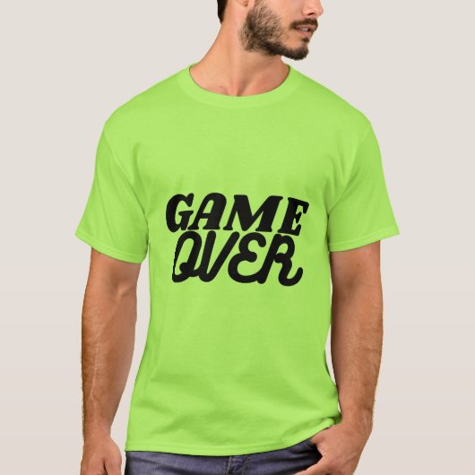 ゲームオーバー ゲーム タイポグラフィー Tシャツ (正面)