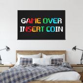 ゲームオーバー コインを入れてください キャンバスプリント (インサイチュ (寝室))