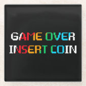 ゲームオーバー コイン投入 ガラスコースター (正面)