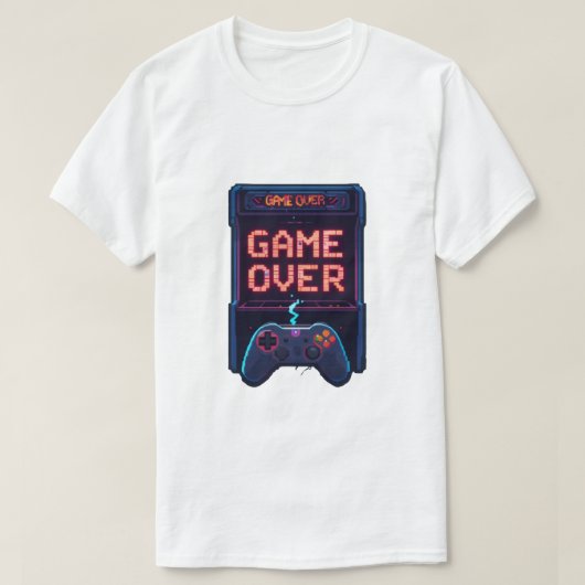 ゲームオーバー コントローラー デザイン Tシャツ (デザイン正面)