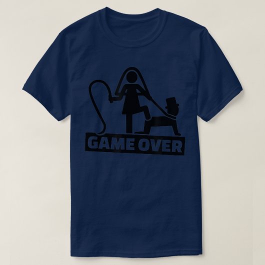 ゲームオーバー ハンギョウパーティー 面白い 花嫁 花婿 Tシャツ (デザイン正面)
