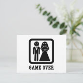 ゲームオーバー |バチェラースタッグパーティーギフト(黒/白) ポストカード (スタンド正面)