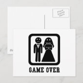 ゲームオーバー |バチェラースタッグパーティーギフト(黒/白) ポストカード (正面/裏面)