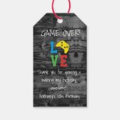 ゲームオーバー…ビデオゲームサンキューメッセージカード ギフトタグ (正面)