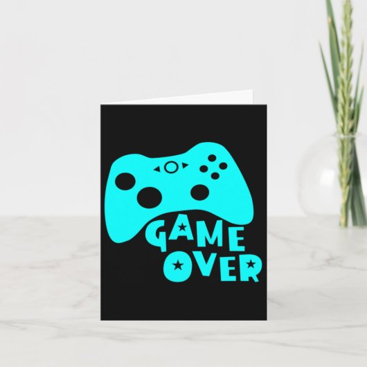 ゲームオーバー ビデオゲームプレイヤーTシャツ カード (正面)