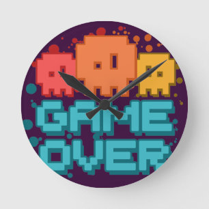 ゲームオーバー ラウンド壁時計