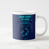 ゲームオーバー？リトライ！未来的ゲーマーマグ ジャンボコーヒーマグカップ (右)