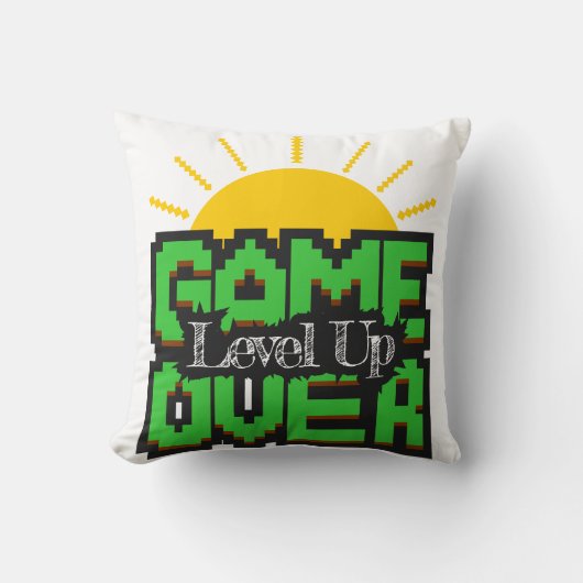 ゲームオーバー、レベルアップで復活 クッション (正面)