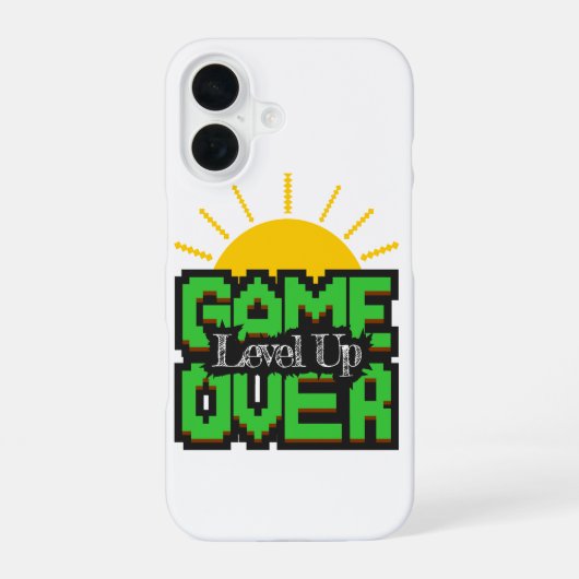 ゲームオーバー、レベルアップ iPhone 16ケース (裏面)
