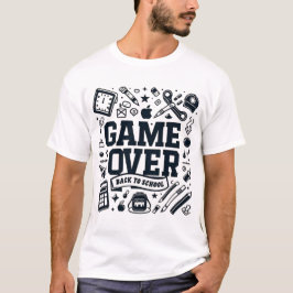 ゲームオーバー、学校へ戻ろう: モノクロエッセンシャルズ Tシャツ