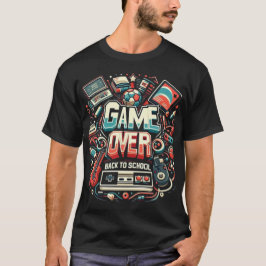 ゲームオーバー、学校へ戻ろう: レトロゲームと学問 Tシャツ