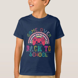 ゲームオーバー。学校へ戻ろう。レトロ風 Tシャツ