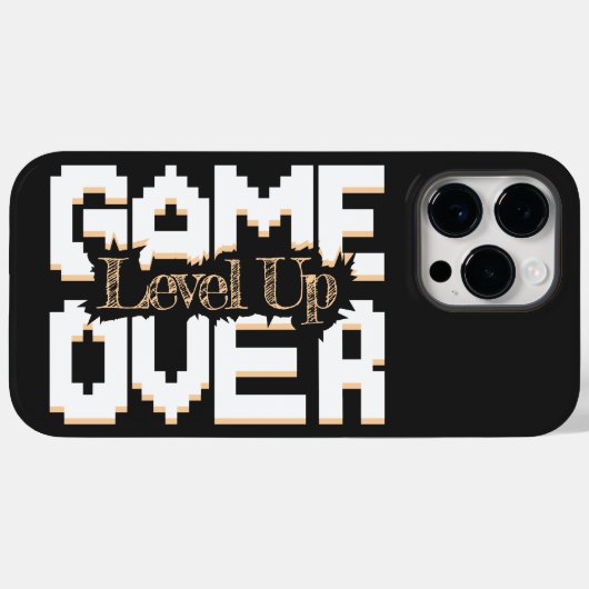 ゲームオーバー、復活のレトロゲームとレベルアップ Case-Mate iPhoneケース (裏面 (横))