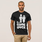 ゲームオーバー 新婦 新郎 結婚式 Tシャツ (正面フル)