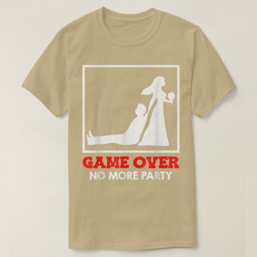 ゲームオーバー – 新郎新婦結婚の Tシャツ (デザイン正面)