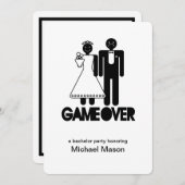 ゲームオーバー - 独身最後の日 バチェラーパーティ 招待状 (正面/裏面)