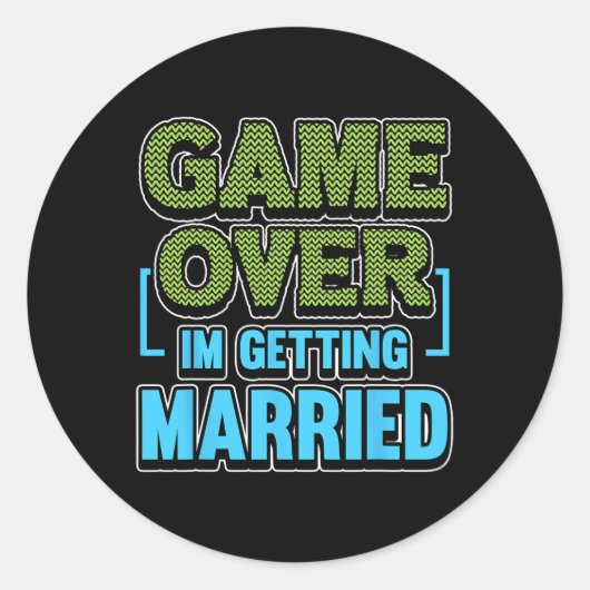 ゲームオーバー 結婚するよ 花婿  ラウンドシール (正面)