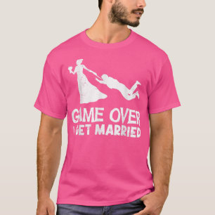 ゲームオーバー 結婚する バチェラーパーティー ウェディング Tシャツ