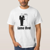 ゲームオーバー。結婚の結婚おもしろいTシャツ Tシャツ (正面)
