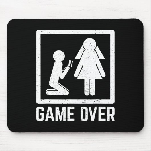 ゲームオーバー 結婚式仲間 歓楽 結婚 酒 喫煙 マウスパッド (正面)
