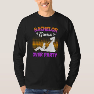 ゲームオーバー  結婚式前の独身パーティーの男 Tシャツ