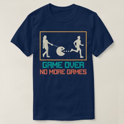 ゲームオーバー 結婚式 前夜祭 新郎 Tシャツ (デザイン正面)