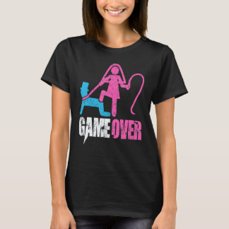 ゲームオーバー 結婚式 花嫁と花婿の独身最後の夜 Tシャツ