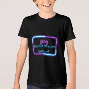 ゲームオーバー?絶対に!-レトロネオンゲーム トライブレンドTシャツ
