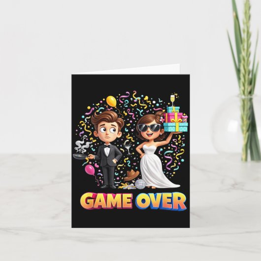 ゲームオーバー 花婿 花嫁 ウェディング バチェラー カード (正面)