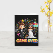 ゲームオーバー 花婿 花嫁 ウェディング バチェラー カード (黄色い花)