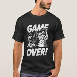 ゲームオーバー 面白い新郎 Tシャツ バチェラーパーティー用