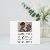 ゲームオーバー 面白い 結婚式の招待状を保存しよう ウェディングフォト ポストカード (スタンド正面)