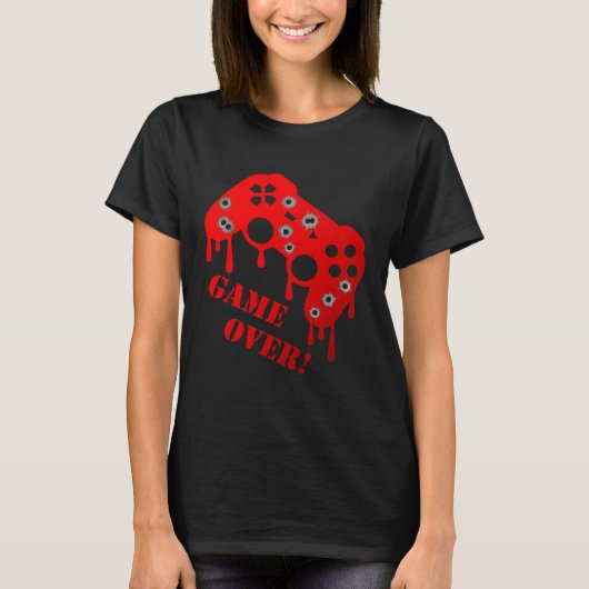 ゲームオーバーGamer PlayerコンソールVideo Games Player Tシャツ (正面)